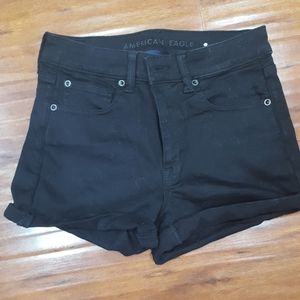 AE black denim jean shorts